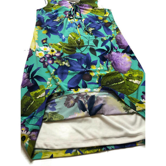 Vintage Regina Kravitz Stitch NY Floral Sleeveless Shift Dress V Neck Lined XS - Picture 7 of 9